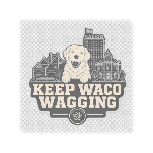 Keep Waco Wagging Sticker — Golden + Skyline