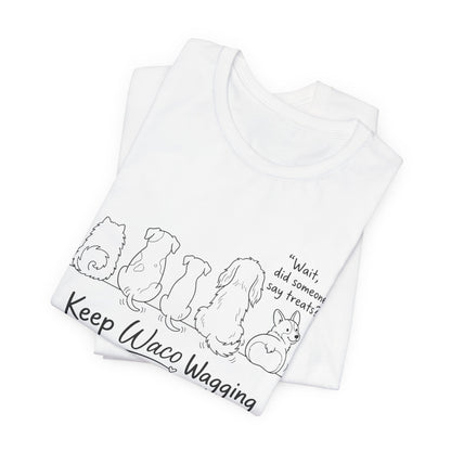 Keep Waco Wagging Dog T‑Shirt — Cute Paw Print Rescue Tee