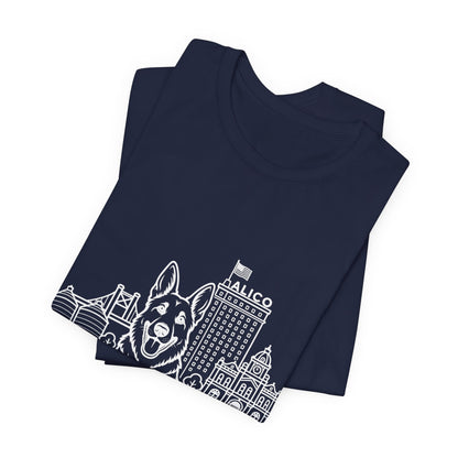 Keep Waco Wagging German Shepherd Edition — German Shepherd and Waco skyline artwork, packaging or scale reference