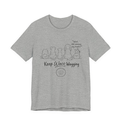Keep Waco Wagging Dog T‑Shirt — Cute Paw Print Rescue Tee