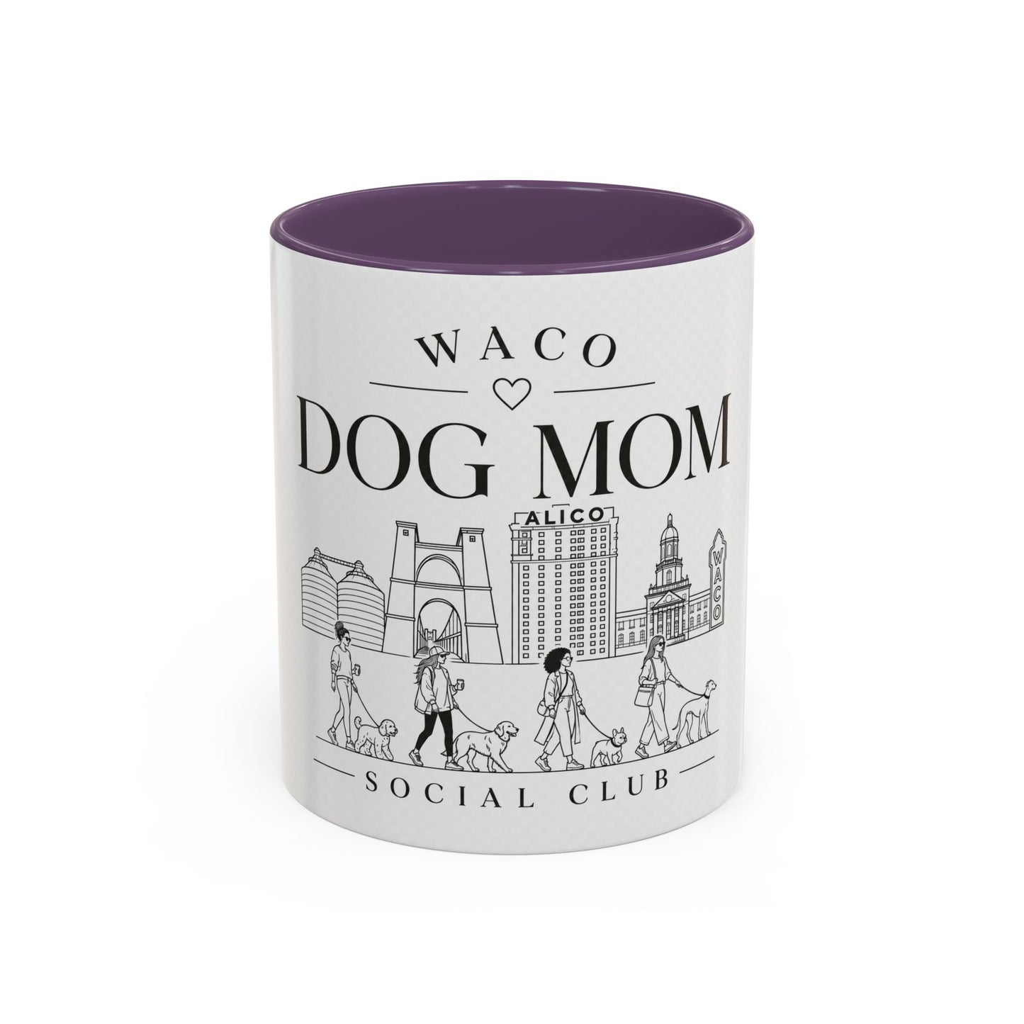 Waco Dog Mom Coffee Mug — 'Dog Mom Social Club' Accent Ceramic Mug (11/15oz)