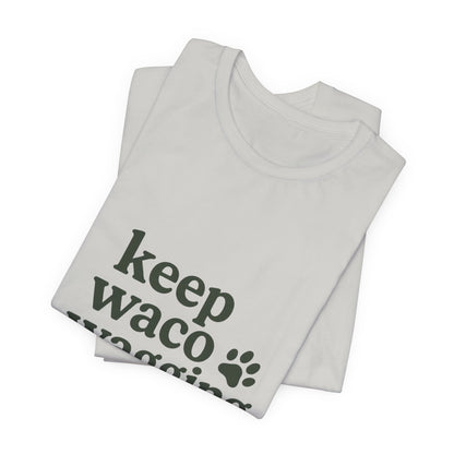 Walks & Treats Waco Streets tee — Waco skyline artwork, packaging or scale reference