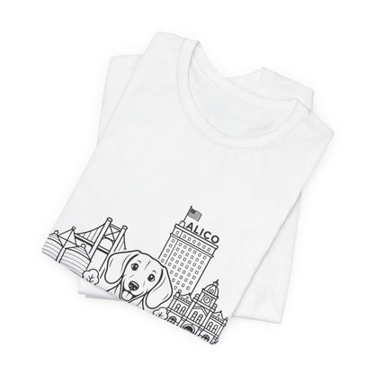 Keep Waco Wagging Dachshund Edition — Dachshund and Waco skyline artwork, packaging or scale reference