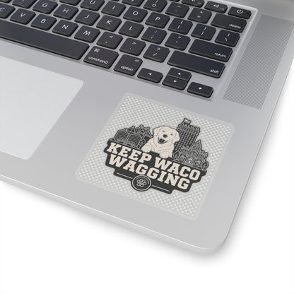 Keep Waco Wagging golden skyline sticker — vinyl sticker, packaging or scale reference