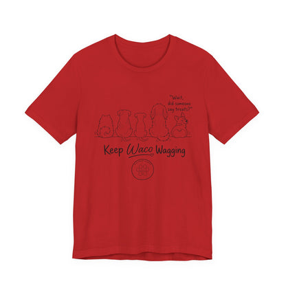 Keep Waco Wagging Dog T‑Shirt — Cute Paw Print Rescue Tee