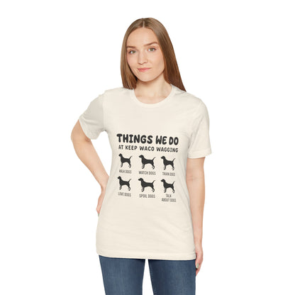 Dog Rescue Volunteer T-Shirt — Waco skyline artwork, packaging or scale reference