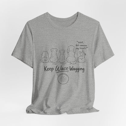 Keep Waco Wagging Dog T‑Shirt — Cute Paw Print Rescue Tee
