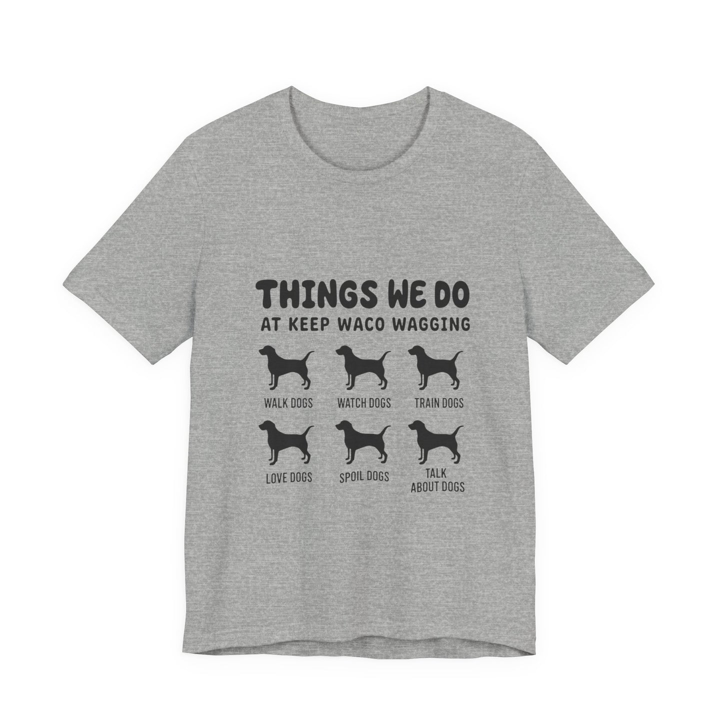 Dog Rescue Volunteer T-Shirt — Waco skyline artwork on Athletic Heather tee