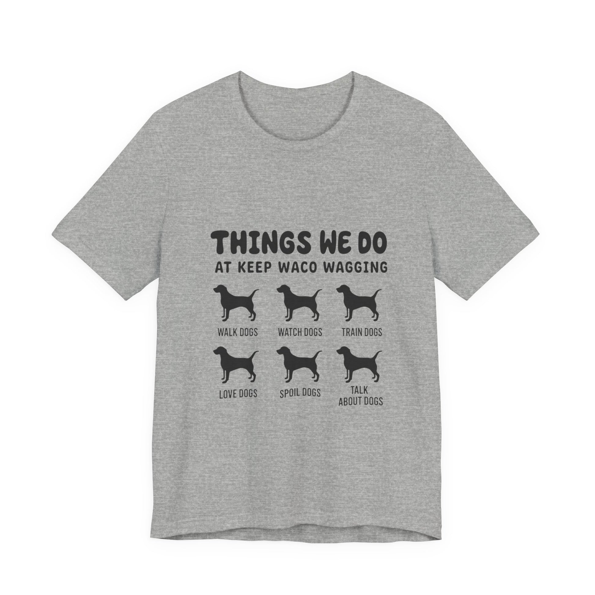 Dog Rescue Volunteer T-Shirt — Waco skyline artwork on Athletic Heather tee