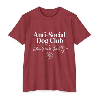 Anti-Social Dog Club T-Shirt — "Where People Aren't" Pet Lover Tee