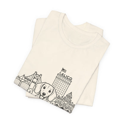 Keep Waco Wagging Dachshund Edition — Dachshund and Waco skyline artwork, packaging or scale reference