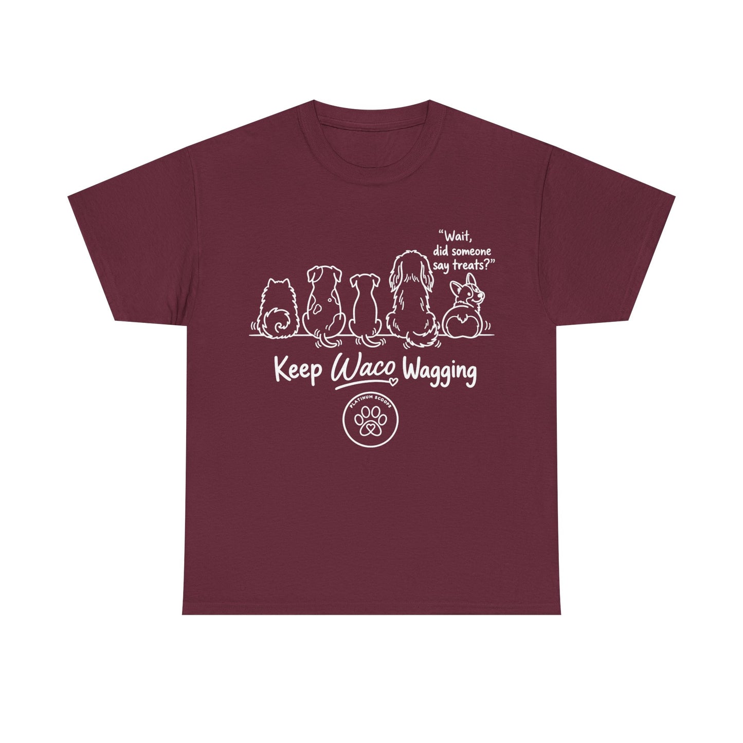Keep Waco Wagging Dog T-Shirt — Cute Paw Print Graphic Tee