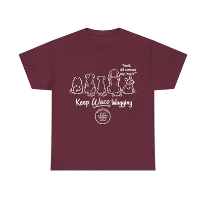 Keep Waco Wagging Dog T-Shirt — Cute Paw Print Graphic Tee