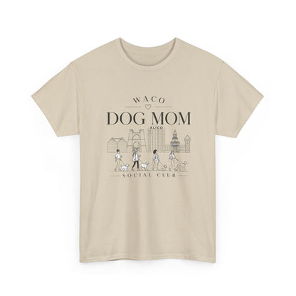 Waco Dog Mom Tee — dog mom Waco skyline artwork, packaging or scale reference